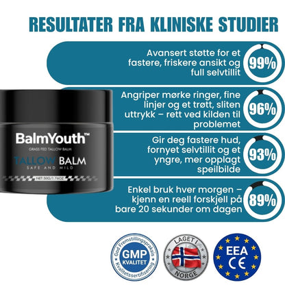 BalmYouth™ | Anti-age balsam med storfetalg for menn