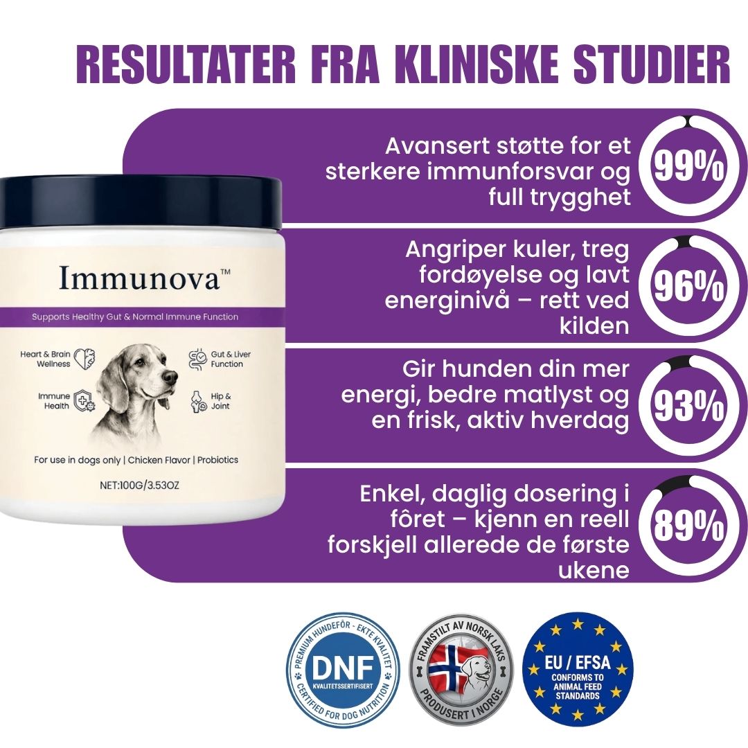 Immunova™ | Støtter en sunn tarm og normal fordøyelse hos hunder