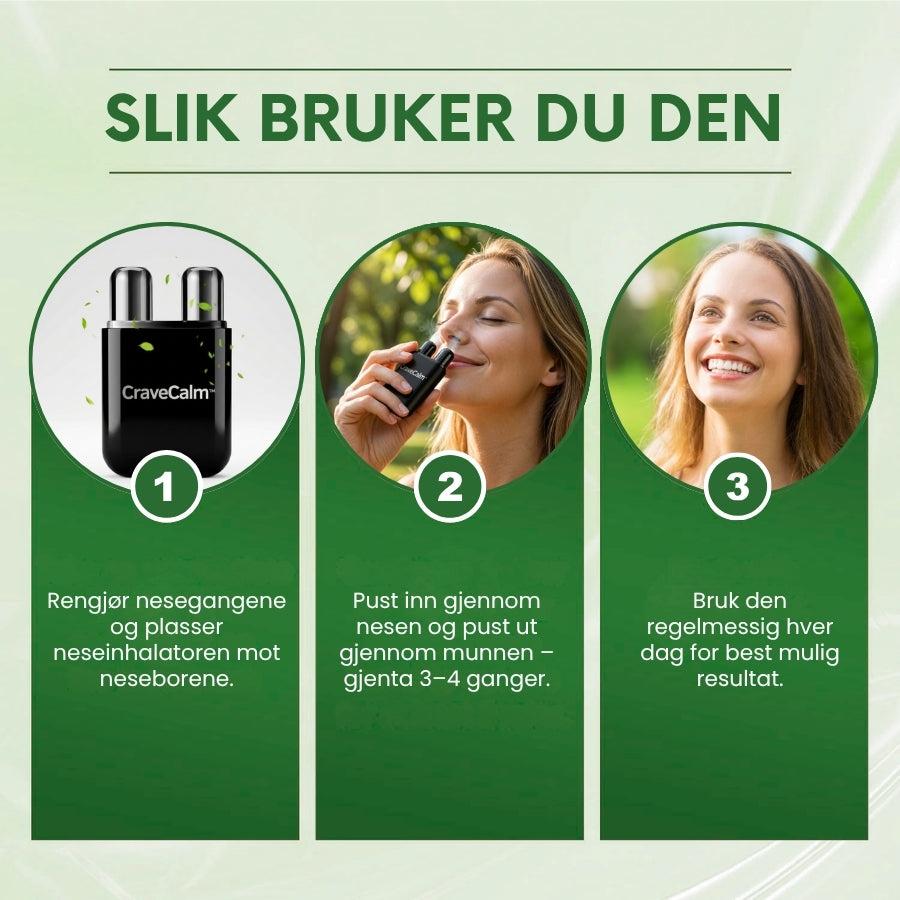 CraveCalm™ | Urtebasert neseinhalator for leverstøtte
